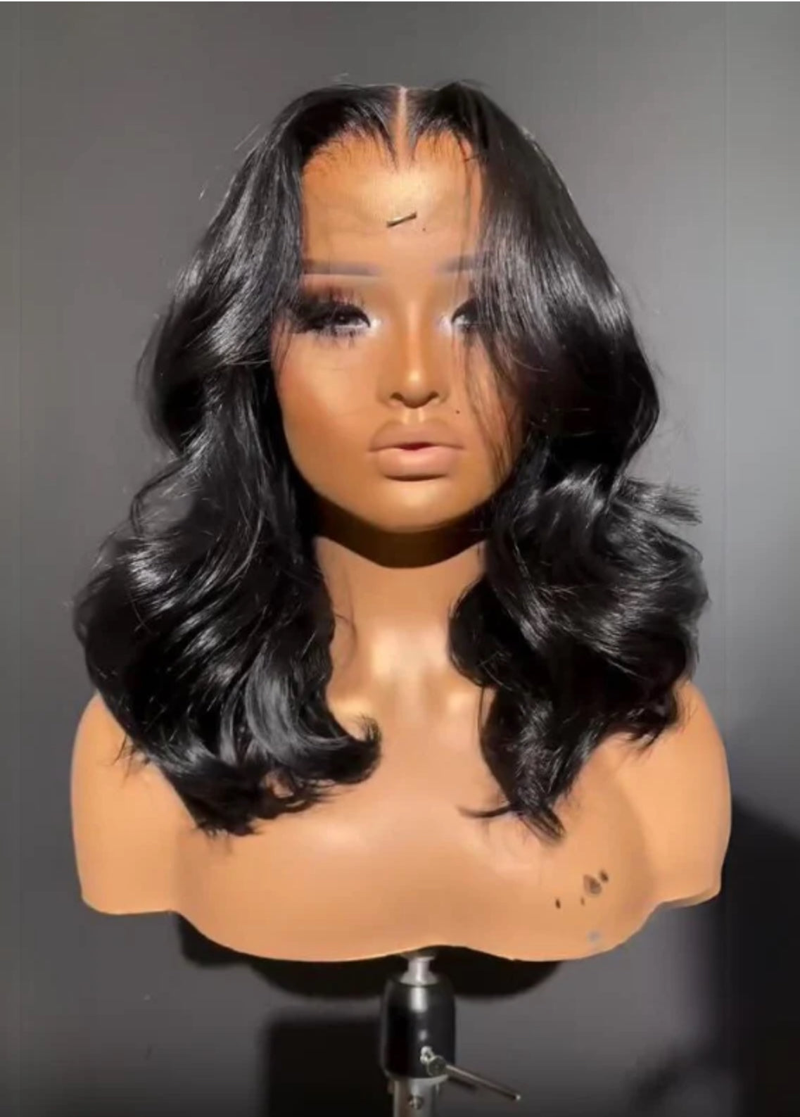 13x6 HD Wavy black frontal wig